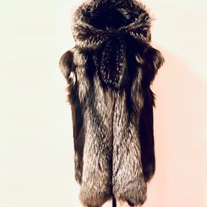 Fox fur Custom-made vest Size L